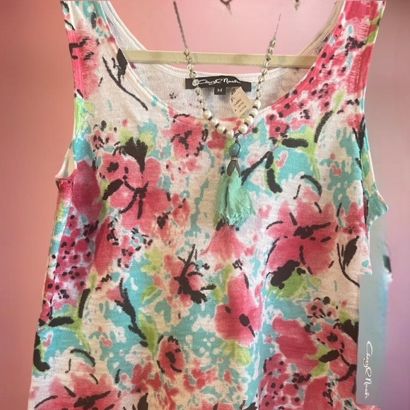 Cheryl Nash floral tank top NWT Medium - Picture 12 of 12